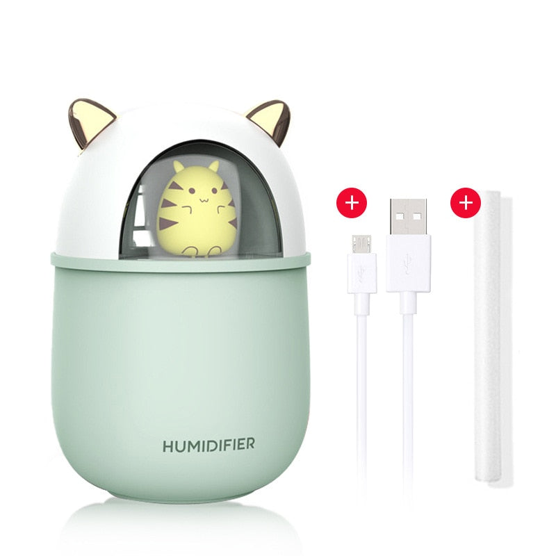 New Humidifier Cute Pet Mini Household Small Moisturizing Aromatherapy Car Creativity Air Bear USB Humidifier LED Mist Maker